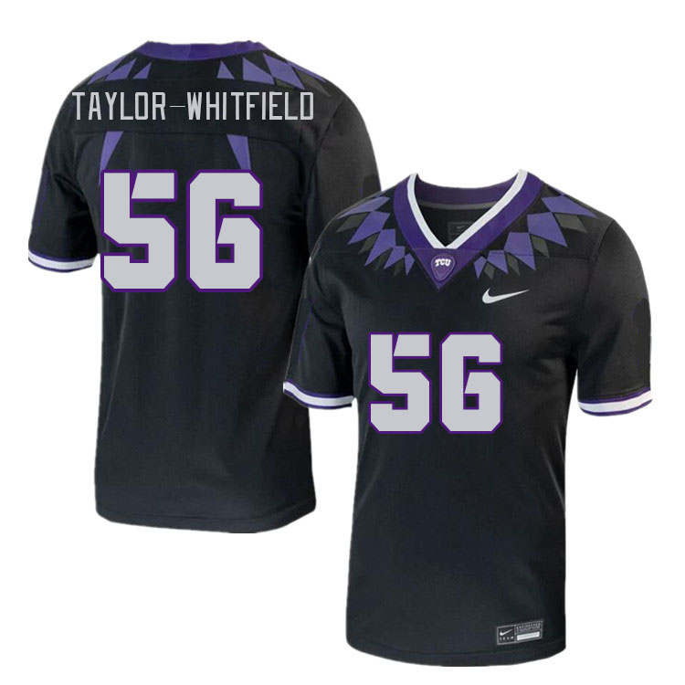 Men #56 Ben Taylor-Whitfield TCU Horned Frogs 2023 College Footbal Jerseys Stitched-Black - Click Image to Close